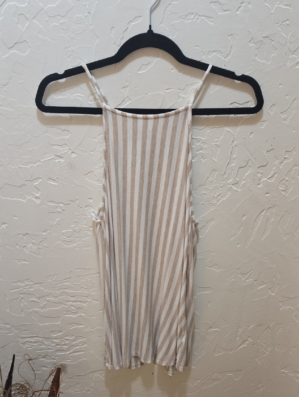 Striped Beige & White Tank Top